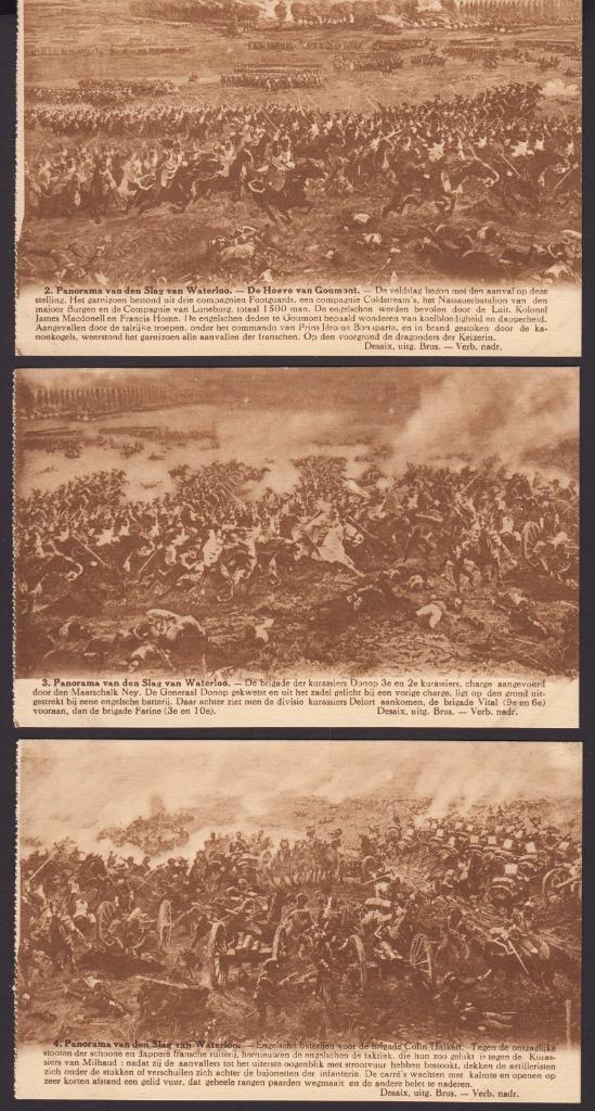 1913 - BELGIQUE - Panorama de la Bataille de Waterloo, Envoi, Avant 1920, Non affranchie, Brabant Wallon