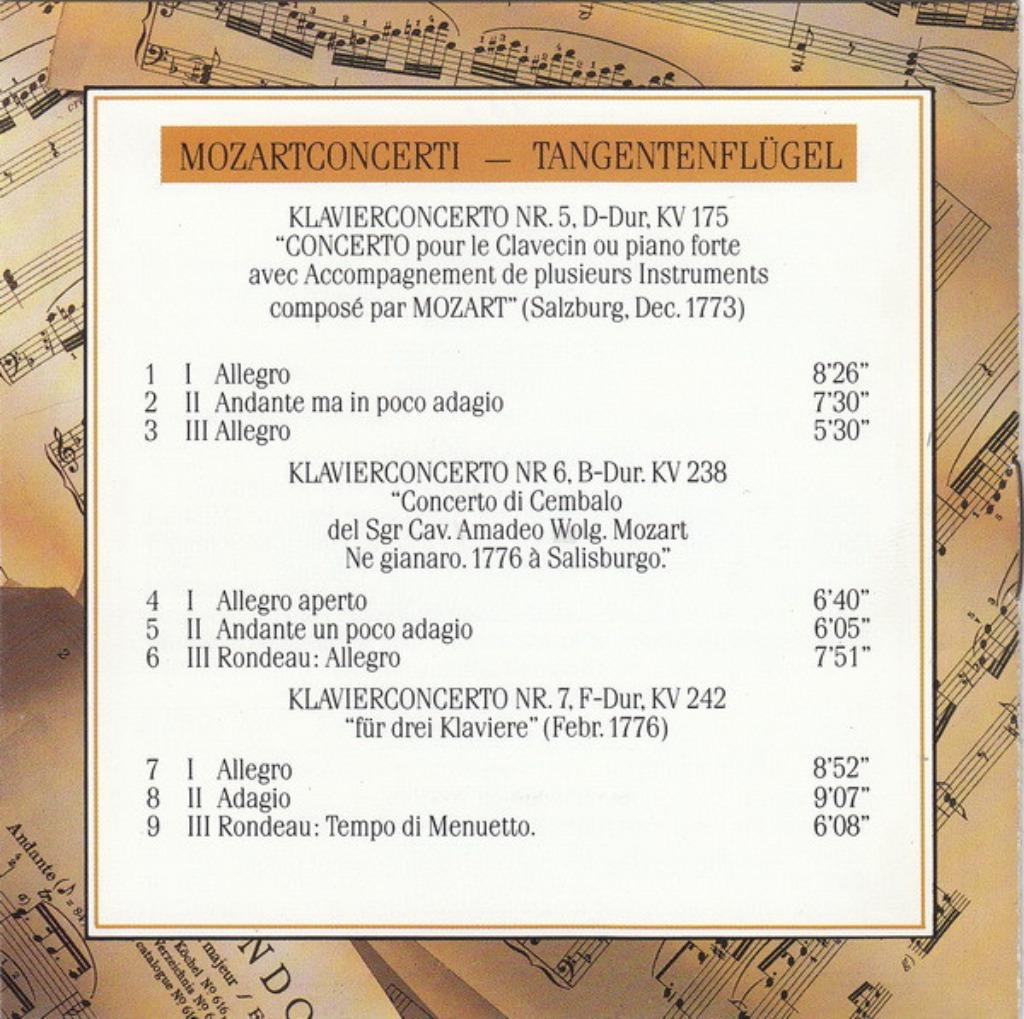 CD I Fiamminghi "Mozart Concerti - Tangentenflügel", Ophalen, Gebruikt, Met libretto, Classicisme