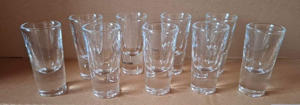 Borrel- / shotglaasjes / glas / 2,5cl / H 77 mm : 9 stuks, Ophalen