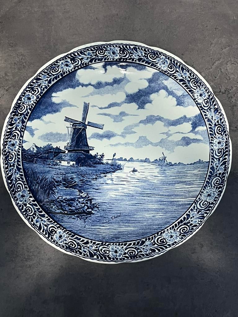 Assiette vintage Boch - Nour du Chattel de Delft., Enlèvement ou Envoi