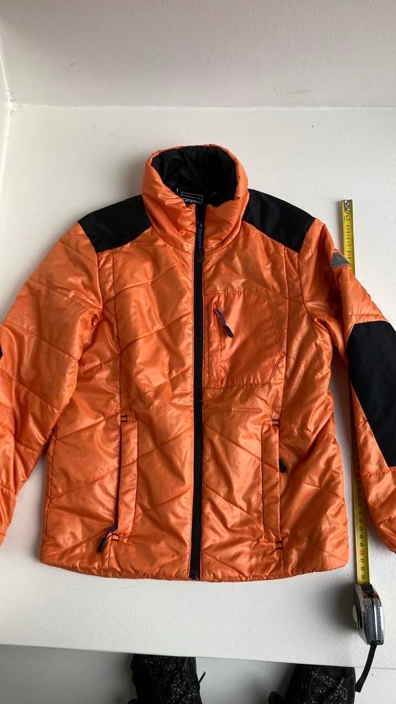 347: oranje jas tussenseizoen maat 128, Kinderen en Baby's, Kinderkleding | Maat 128, Gebruikt, Jongen of Meisje, Jas, Ophalen of Verzenden