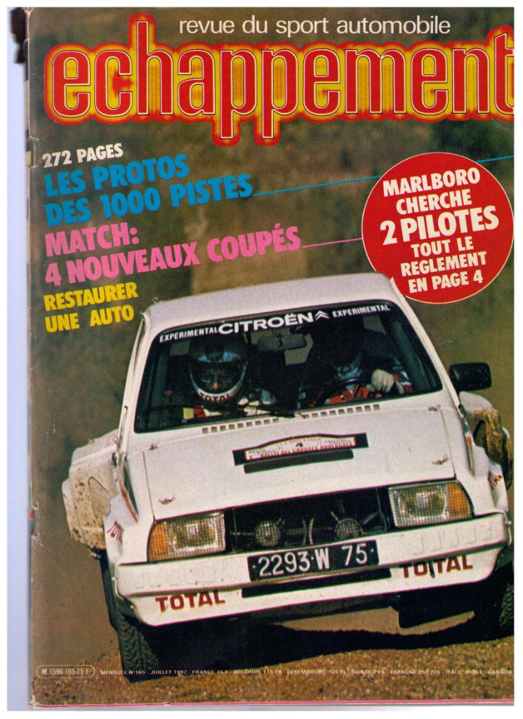 UITLAAT N165 07/82, Audi GT5E, Lancia 2000, Murena,, Gelezen, Ophalen of Verzenden, Audi, Collectif