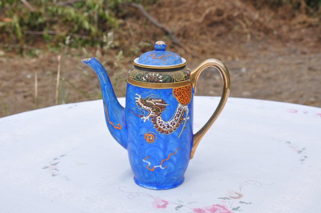§  cafetiere porcelaine asiatique decor au dragon, Ophalen of Verzenden