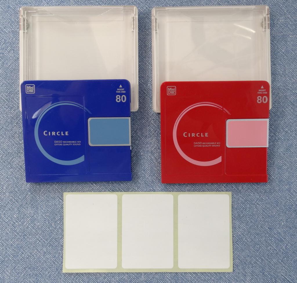 MiniDisc DAISO 80 CIRCLE set (blue & red) -JAPAN IMPORT Mint, Audio, Tv en Foto, Walkmans, Discmans en Minidiscspelers, Ophalen of Verzenden