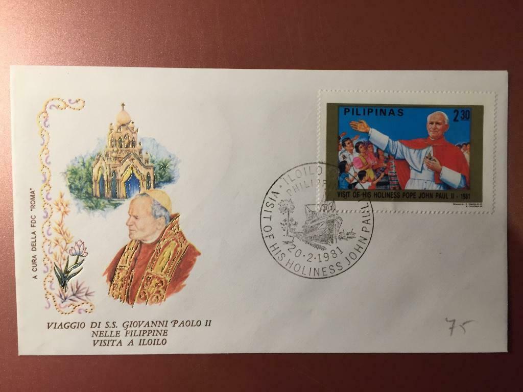 Postzegels FDC Filipijnen - Paus 7, Ophalen of Verzenden, Gestempeld, Zuidoost-Azië