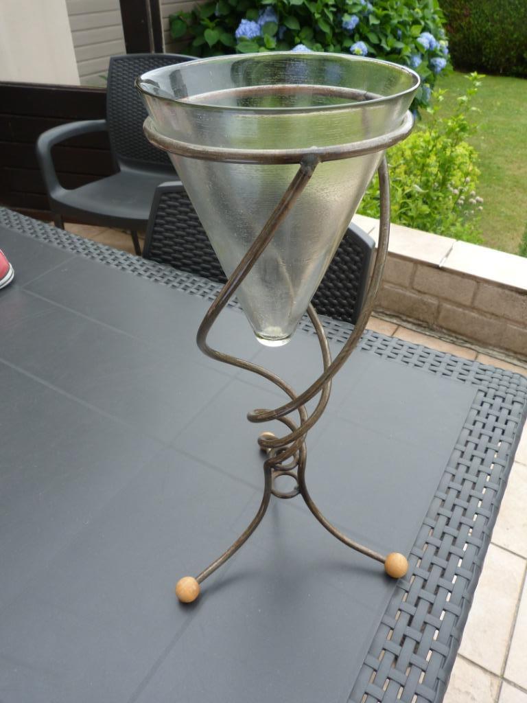 decoratieve staander met glazen pot, Ophalen, Zo goed als nieuw, 25 tot 50 cm