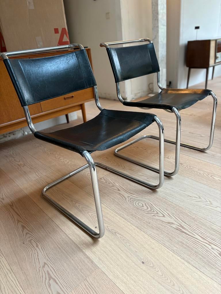 Thonet stoelen.Origineel vintage jaren 80, Enlèvement, Comme neuf, Noir, Cuir