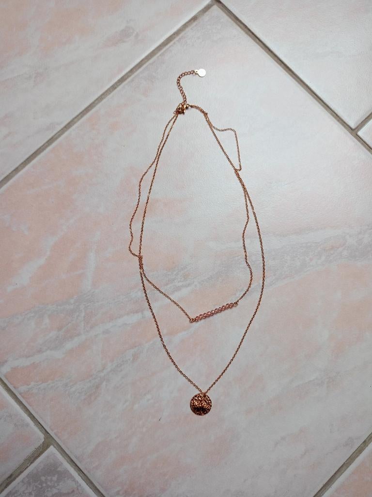 Collier en acier, Comme neuf, Or, Autres matériaux, Avec pendentif
