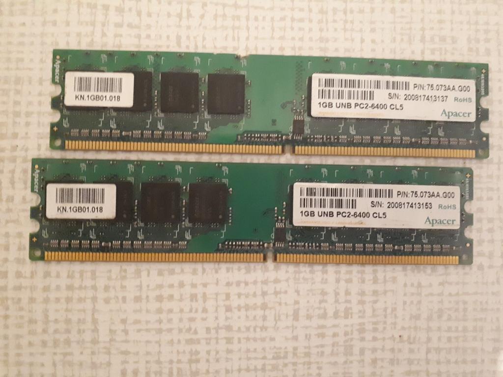 2 x 1 GB pc2 geheugen, Ophalen of Verzenden, DDR2, Desktop, Gebruikt