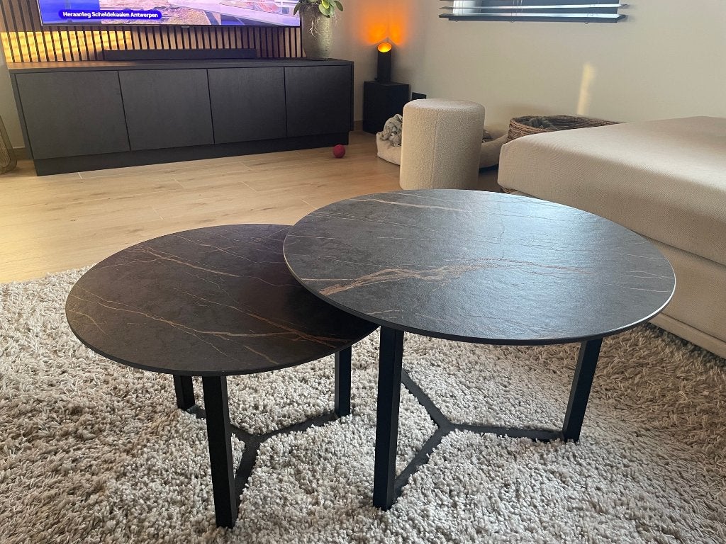 Salontafel set dekton, Ophalen, 50 tot 100 cm, Dekton Laurent, Rond