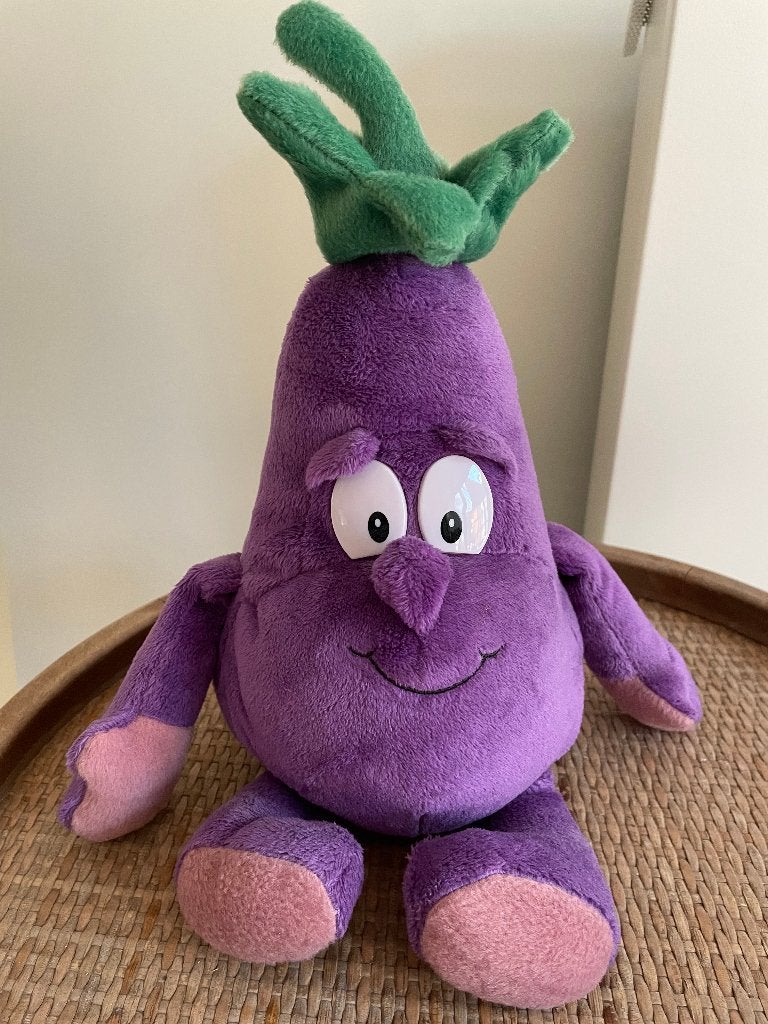 Vitaminis Aubergine knuffel nieuwstaat, Ophalen of Verzenden
