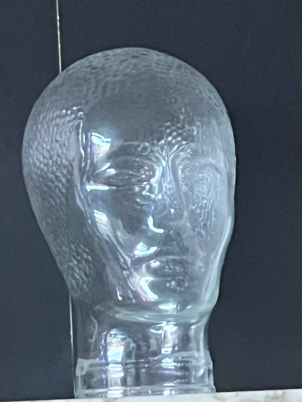 Vintage glazen koptelefoon / mannequin hoofd, Ophalen
