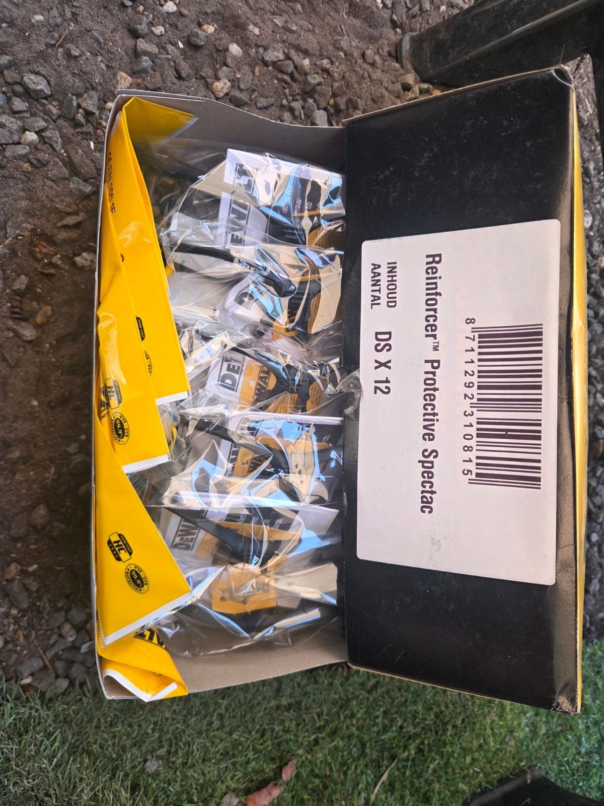 Doos met 12 DS veiligheidsbrillen DeWALT, Bricolage & Construction, Lunettes de protection, Enlèvement ou Envoi, Neuf