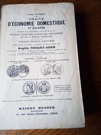 traité d'économie domestique A Firquet Non daté, Enlèvement ou Envoi, A Firquet Adam