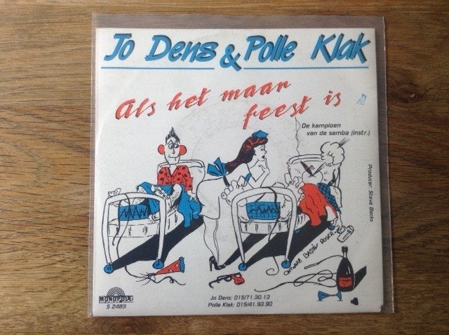 single jo dens & polle klak, Cd's en Dvd's, Vinyl Singles, Nederlandstalig, Beschermende buitenhoes, Fotohoes, Originele persing