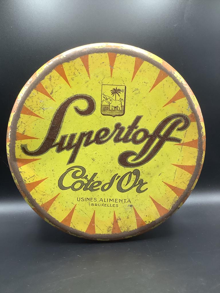 Ancienne boite pub bonbons Supertoff Côte d’Or, Enlèvement ou Envoi, Comme neuf