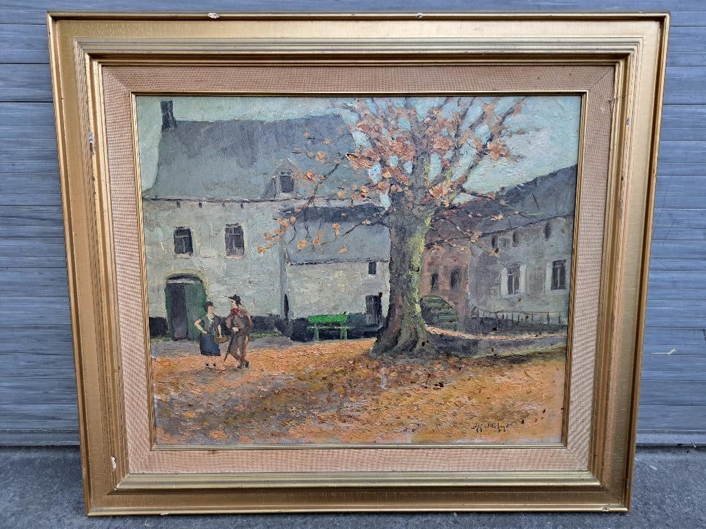 huile sur panneau signe alfred lahaye, Antiquités & Art, Enlèvement ou Envoi