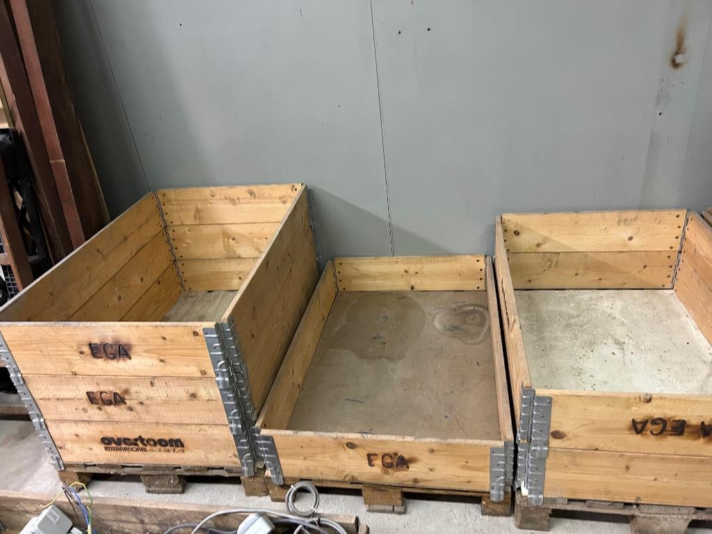 Europalettes + réhausses empilables, Bricolage & Construction, Casiers & Boîtes, Utilisé, Autres types, 100 cm ou plus, Moins de 35 cm