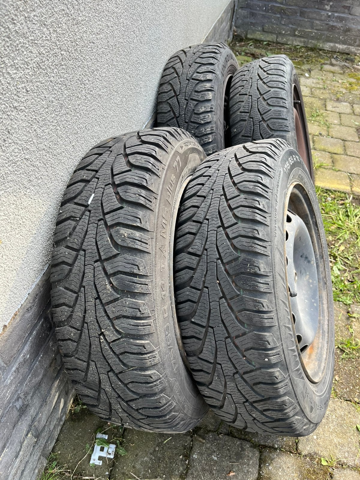 Wintebanden op velg Fiat 500, Ophalen, 14 inch, Gebruikt, 175 mm