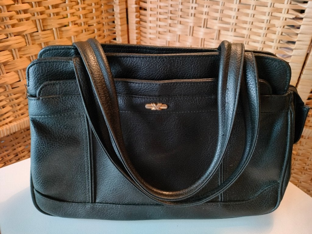 handtas moederdag vintage zwart leder, Handtassen en Accessoires, Tassen | Damestassen, Ophalen of Verzenden, Zo goed als nieuw