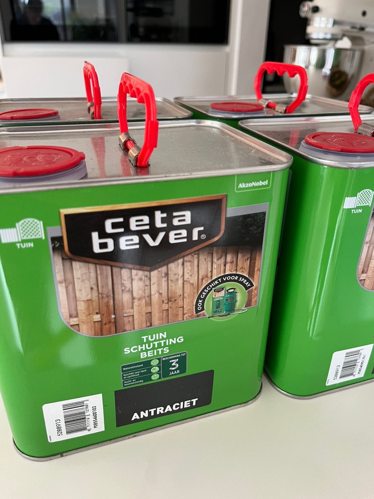 4st x CetaBever Schuttingbeits Transparant Antraciet 2,5L, Bricolage & Construction, Neuf, 10 à 15 litres, Enlèvement, Lasure