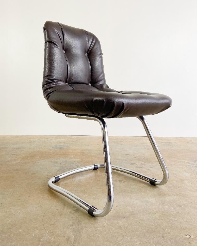 1 x chaise vintage à structure tubulaire, design 1970, Enlèvement