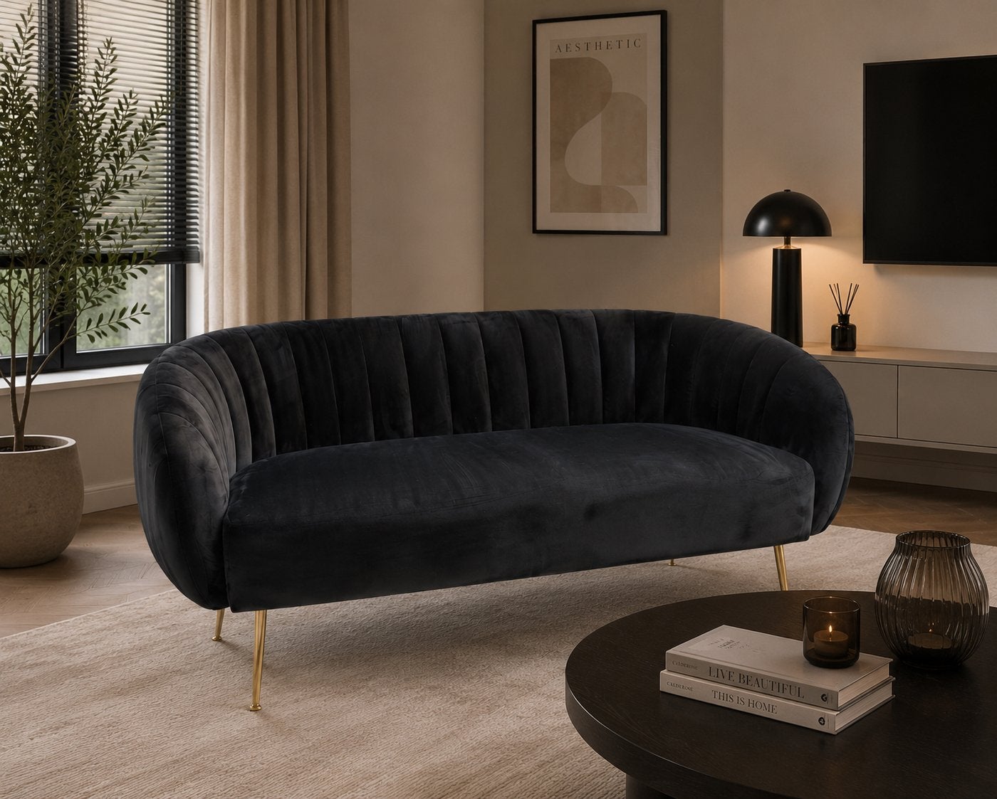 Livraison gratuite canapé design velours, Huis en Inrichting, Ophalen, Gebruikt