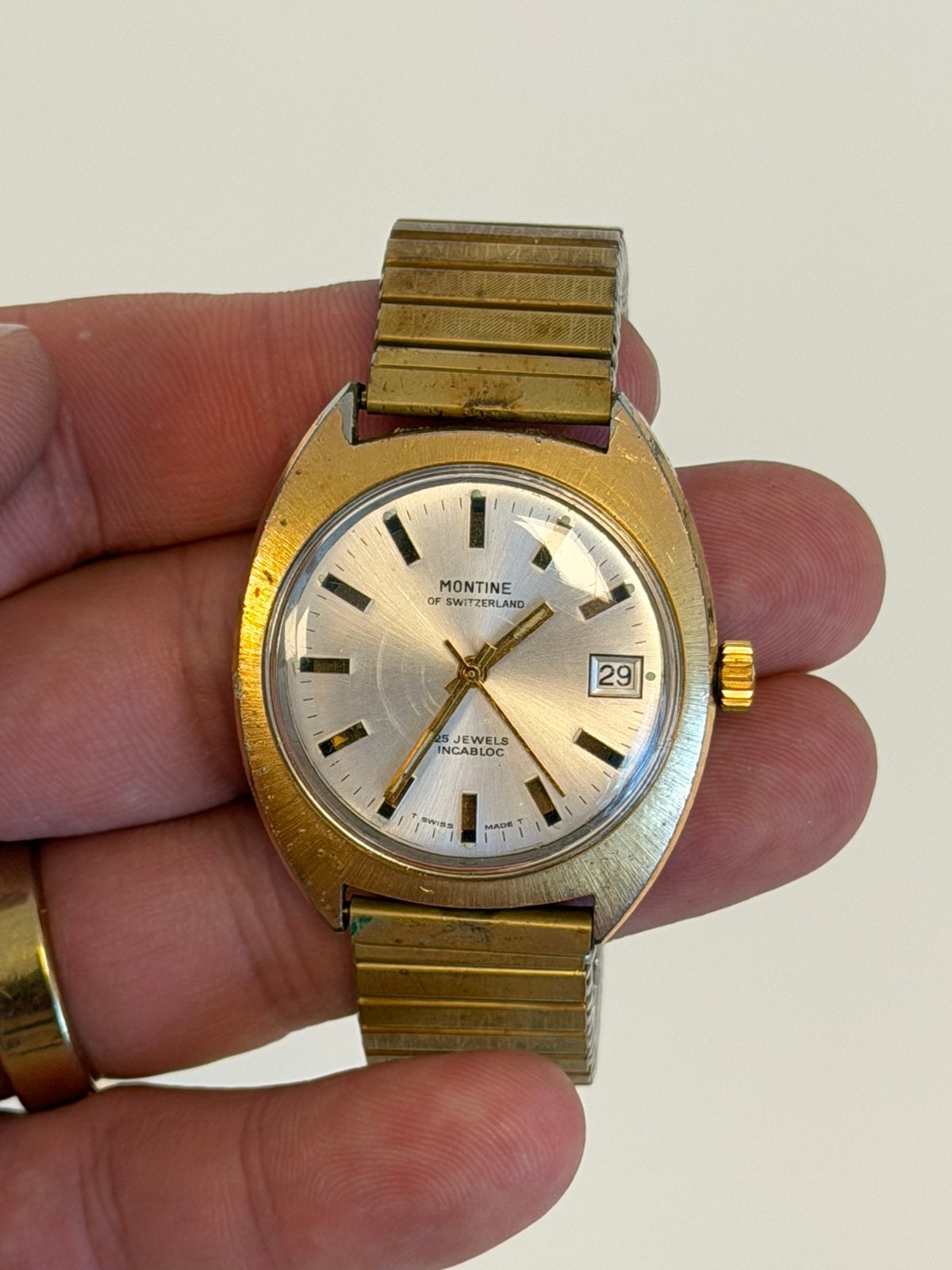 Vintage Montine Switzerland Automatic 25 Jewels Horloge, Ophalen of Verzenden