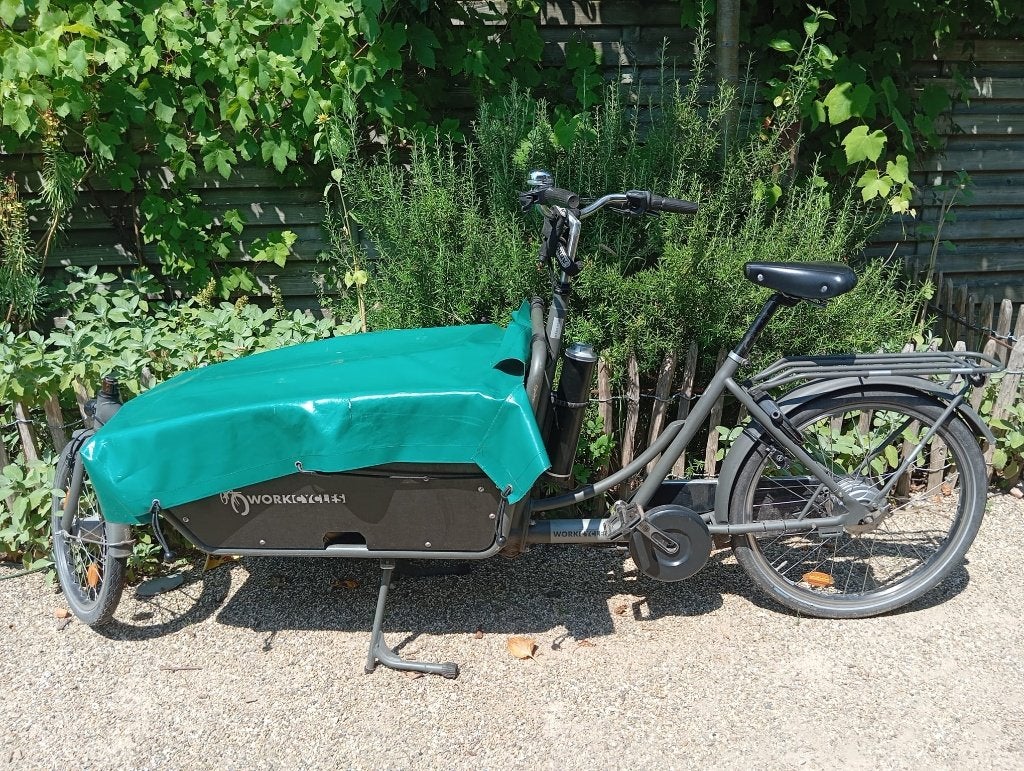 elektrische bakfiets, Gebruikt, Velgrem, Huif, 1 kind
