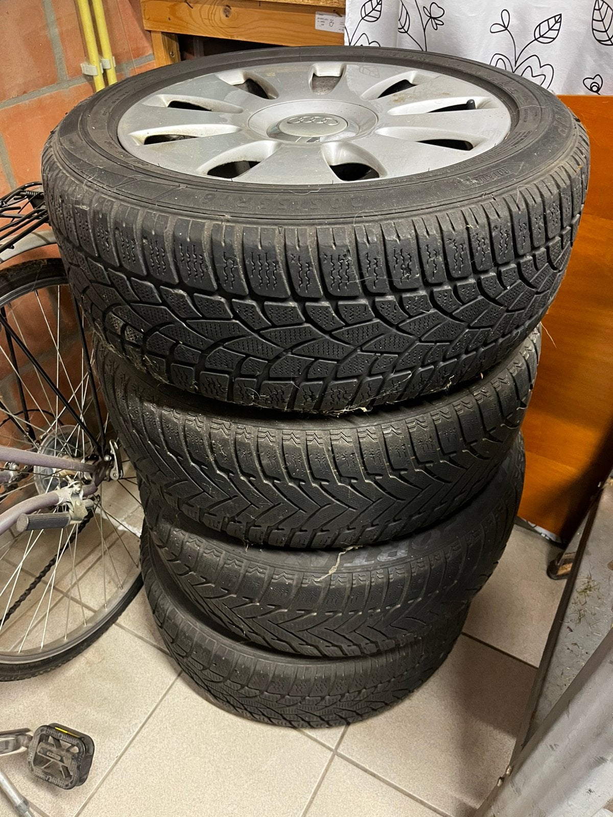 Set winterbanden op velg, Ophalen, Gebruikt, 16 inch, Banden en Velgen