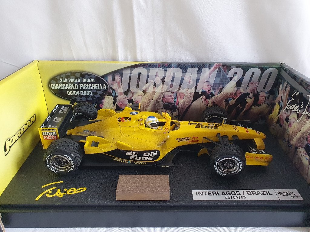 Giancarlo Fisichella Jordan Ford EJ13 2003 Brésil 1:18, Enlèvement ou Envoi, Comme neuf, Voiture, Hot Wheels