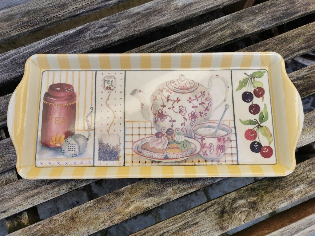 Kunststof Mediterraan dienblad thee Italy in nieuwstaat, Huis en Inrichting, Ophalen of Verzenden, Zo goed als nieuw, Kunststof