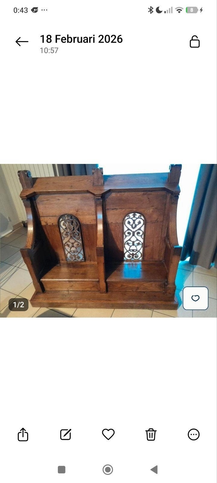 Antieke bidbank, Antiek en Kunst, Ophalen