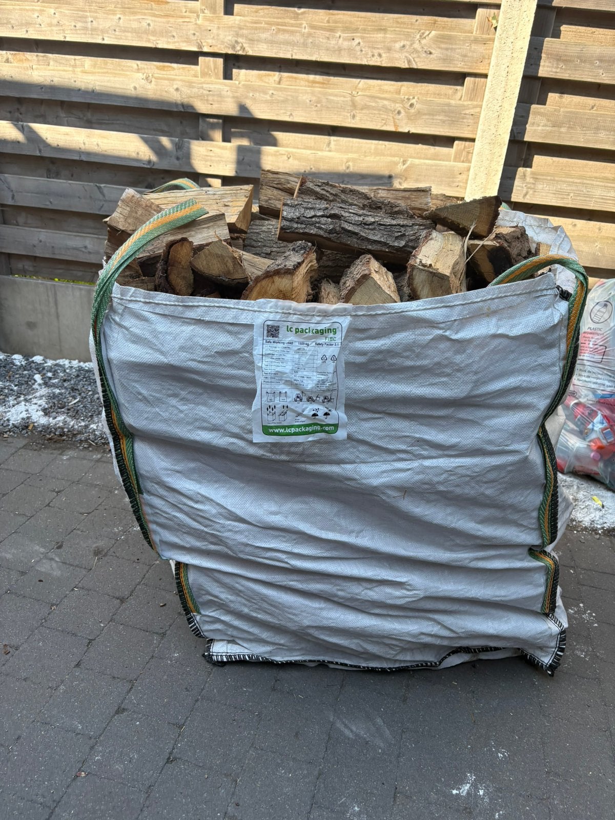 Brandhout eik big bag, Tuin en Terras, Ophalen