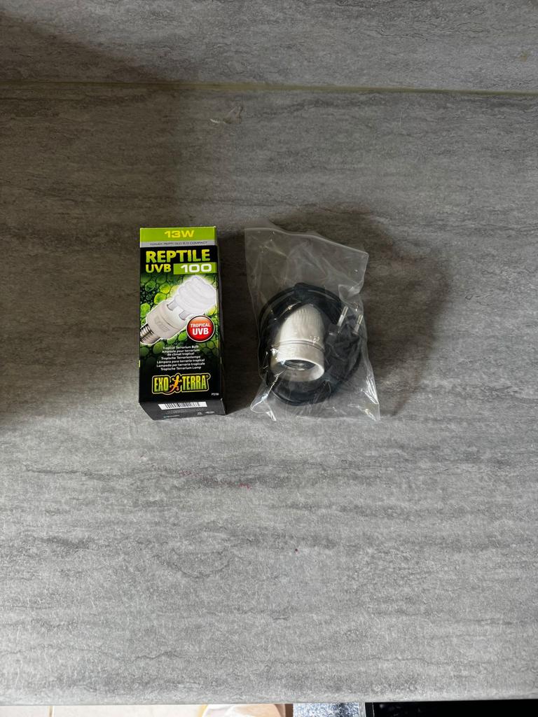 Exo Terra UVB lamp + fitting – 13W, Dieren en Toebehoren, Ophalen, Nieuw, Verlichting