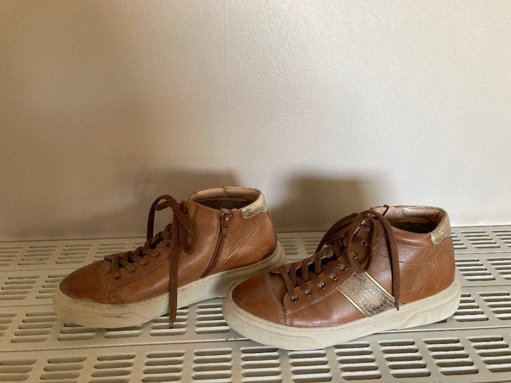 Bruine schoenen met rits en veters, maat 39, Kleding | Dames, Schoenen met lage hakken, Bruin, Ophalen of Verzenden, Zo goed als nieuw