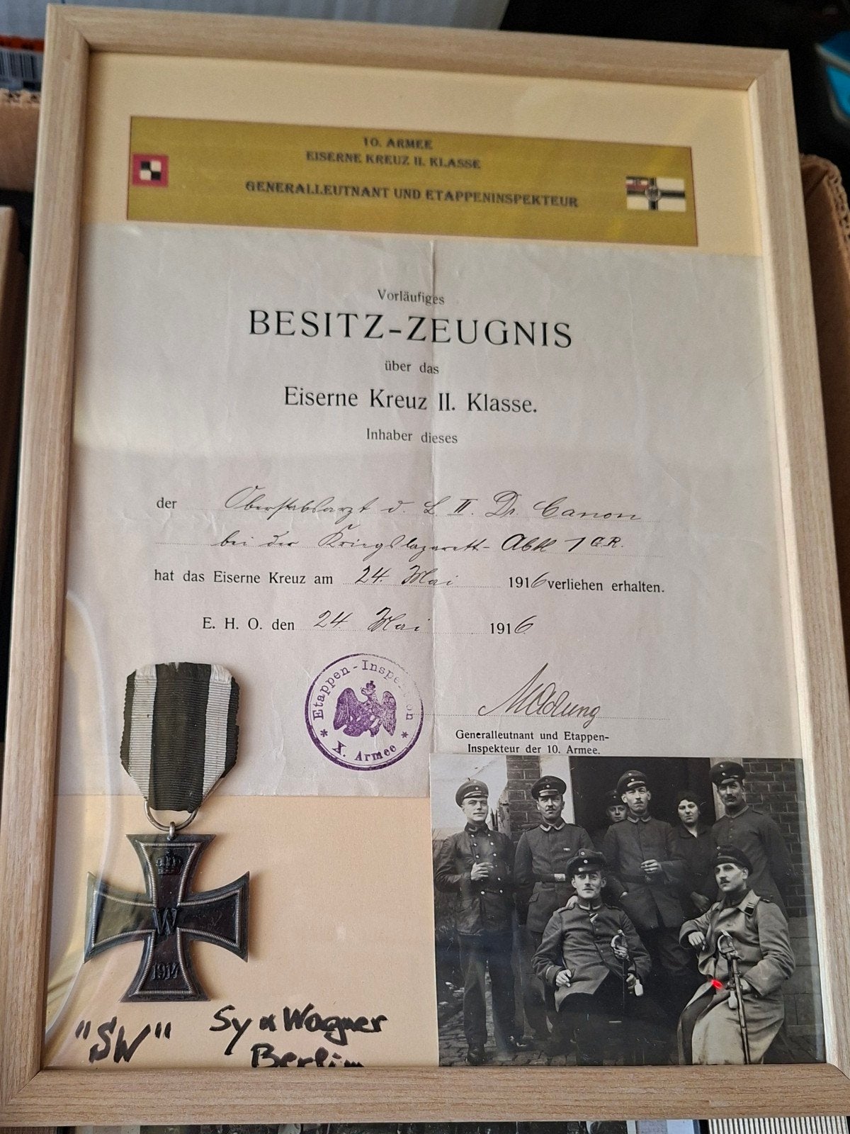 Duitsland 1914 1916 Ijzerenkruis 2 klasse oorkonde foto, Verzamelen, Ophalen of Verzenden
