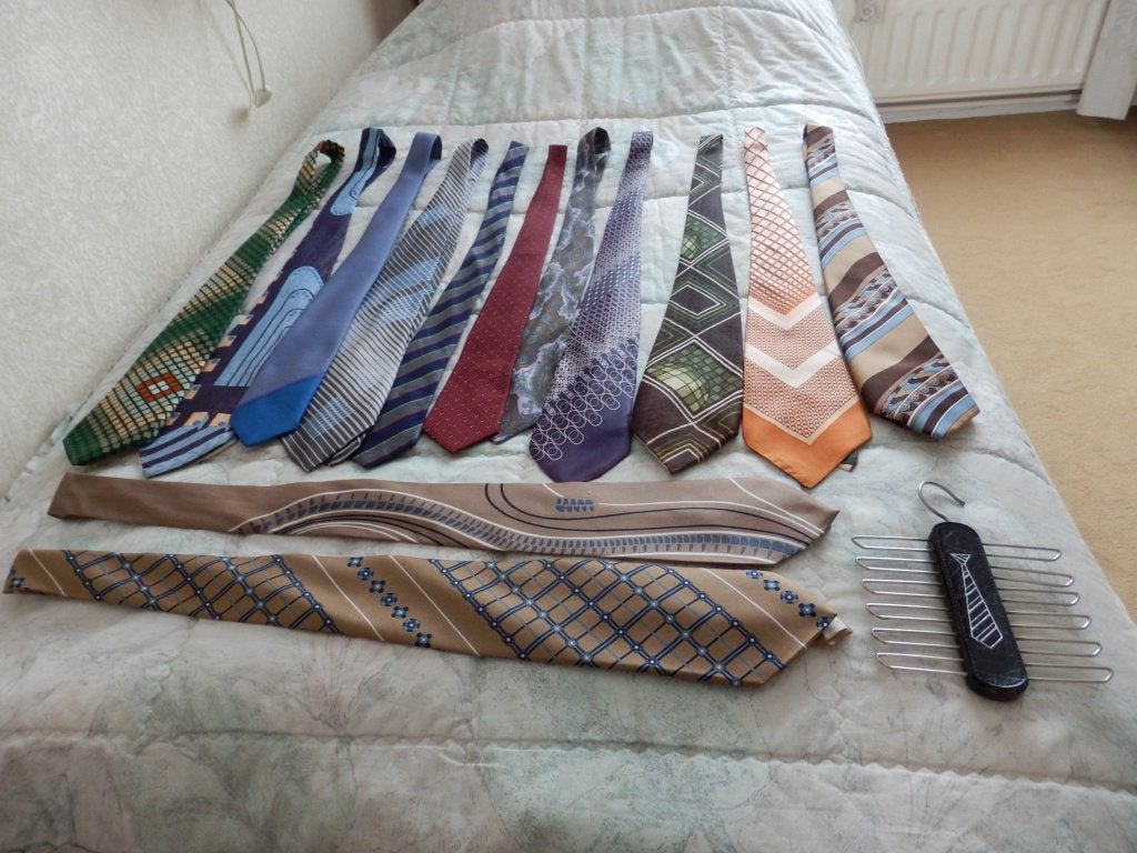 STROPDASSEN MET DASSENHOUDER, Enlèvement, Comme neuf, Bleu, À motif