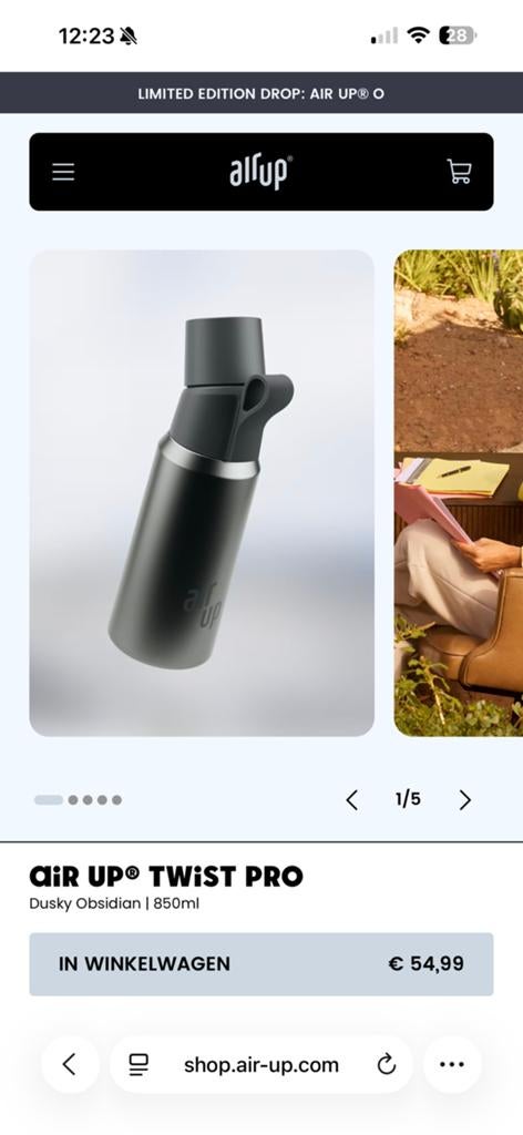 air up fles, Ophalen, Zo goed als nieuw