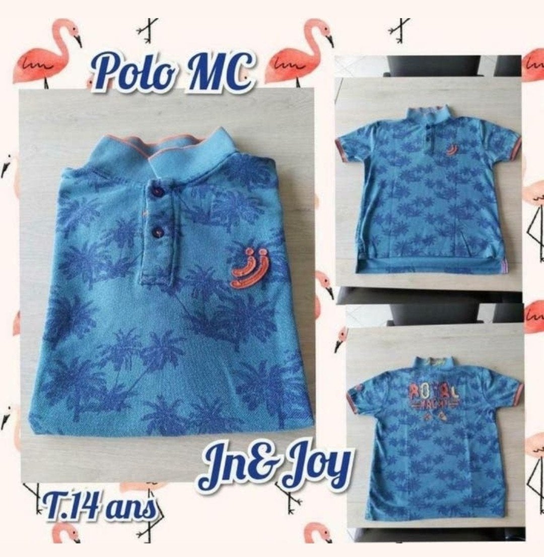 Polo MC pour garçon -bleu-Jn&Joy-T.14 ans, Kinderen en Baby's, Kinderkleding | Maat 164, Ophalen of Verzenden, Gebruikt, Jn&Joy
