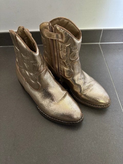 Goudkleurige laarsjes maat 35, Kinderen en Baby's, Ophalen, Gebruikt, Laarzen