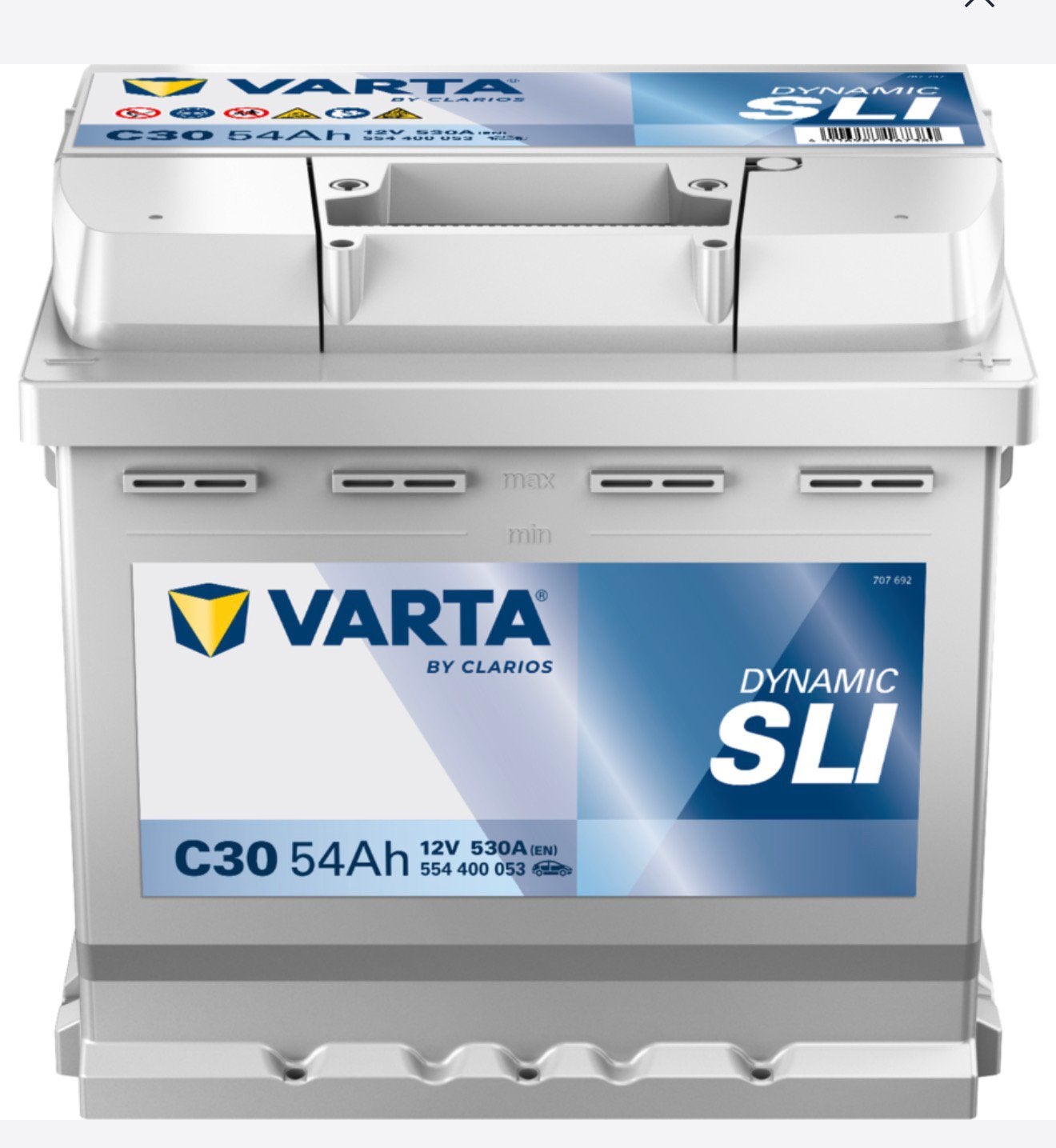 Autobatterij VARTA C30 Silver Dynamic 54 Ah - 530 A, Nieuw