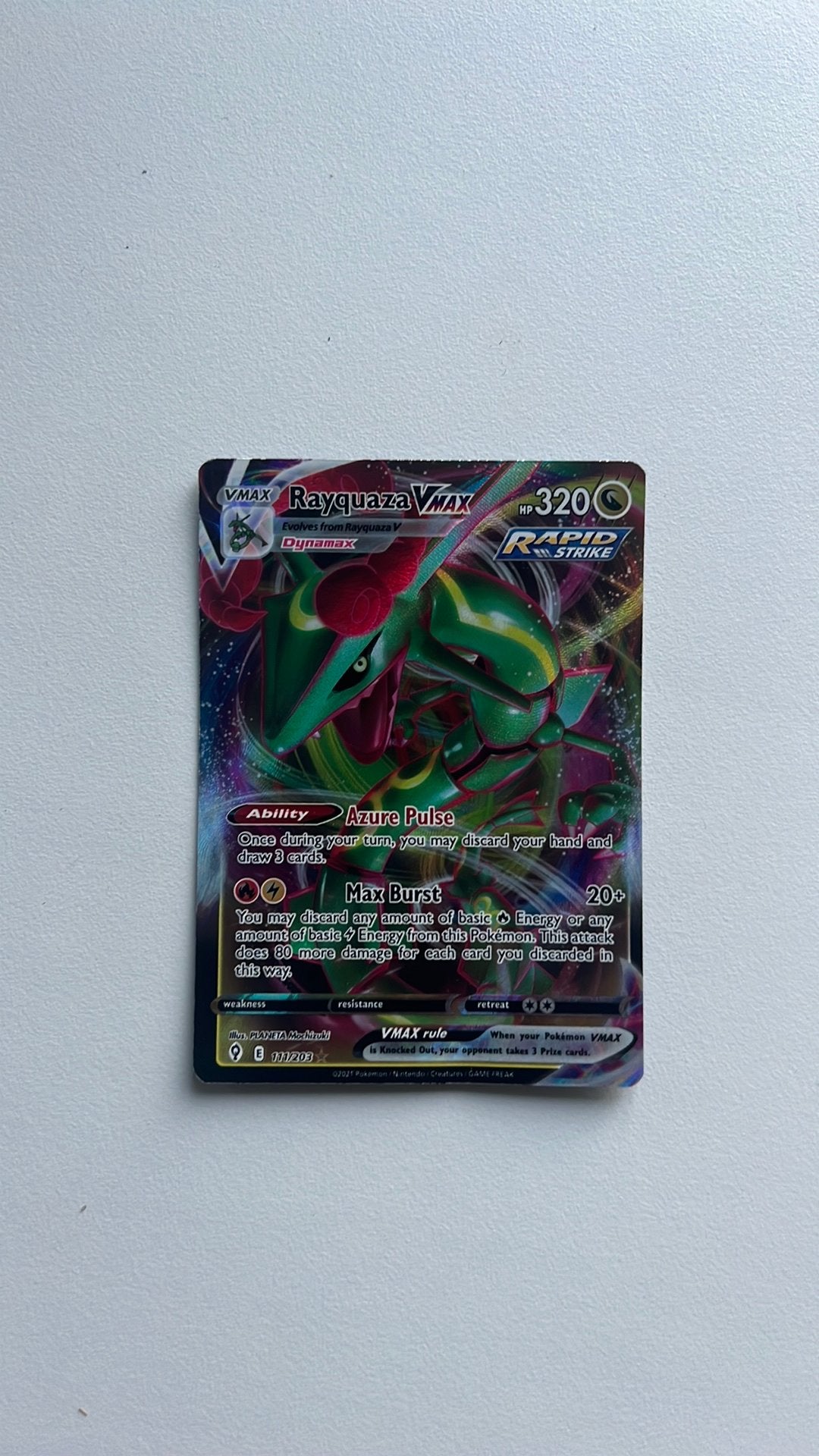 Pokémon kaart Rayquaza Vmax, Hobby & Loisirs créatifs, Jeux de cartes à collectionner | Pokémon, Comme neuf, Enlèvement ou Envoi