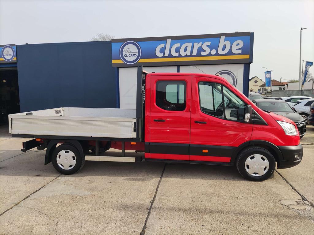 Ford Transit 2.0Tdci/Eur6/DubCab/7pl/Laadbak/Trekhaak/17272E, Auto's, Bestelwagens en Lichte vracht, Stof, Gebruikt, Euro 6, 131 pk