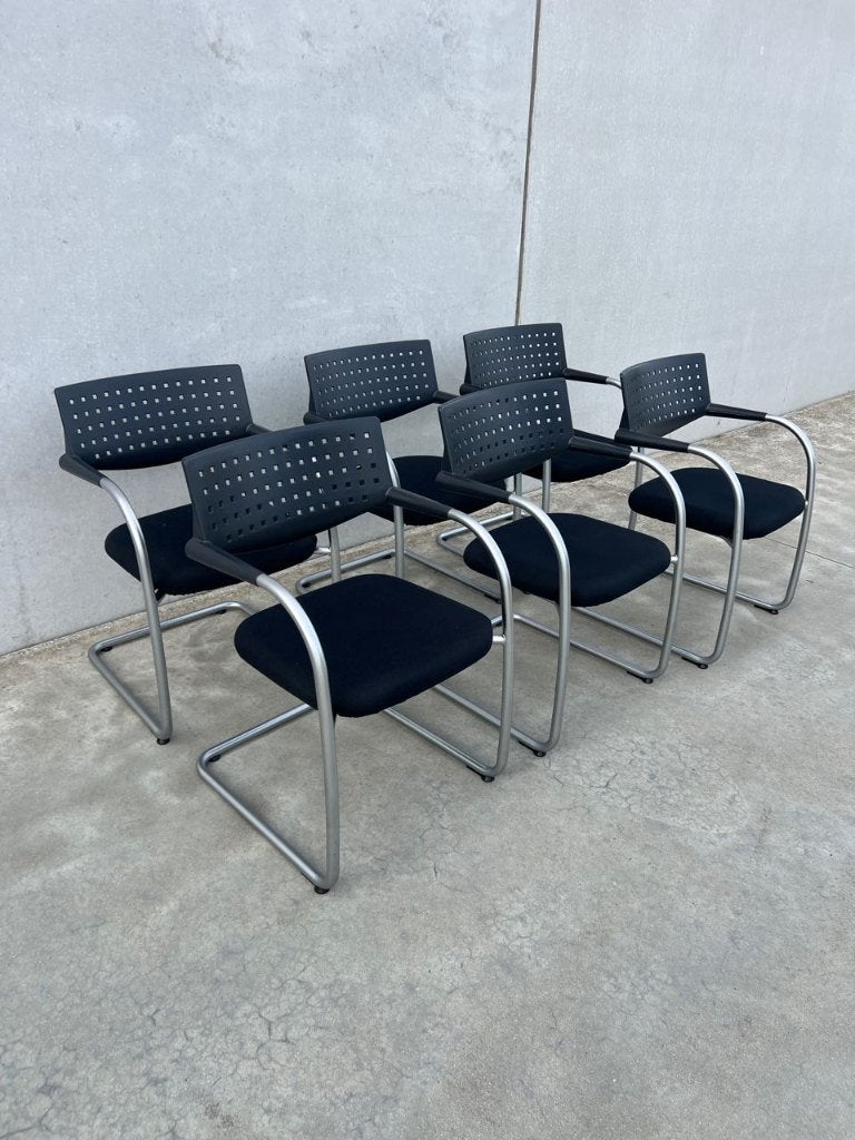 Vitra visavis stoel, 6x, Huis en Inrichting, Design, Ophalen of Verzenden, Zo goed als nieuw, Metaal