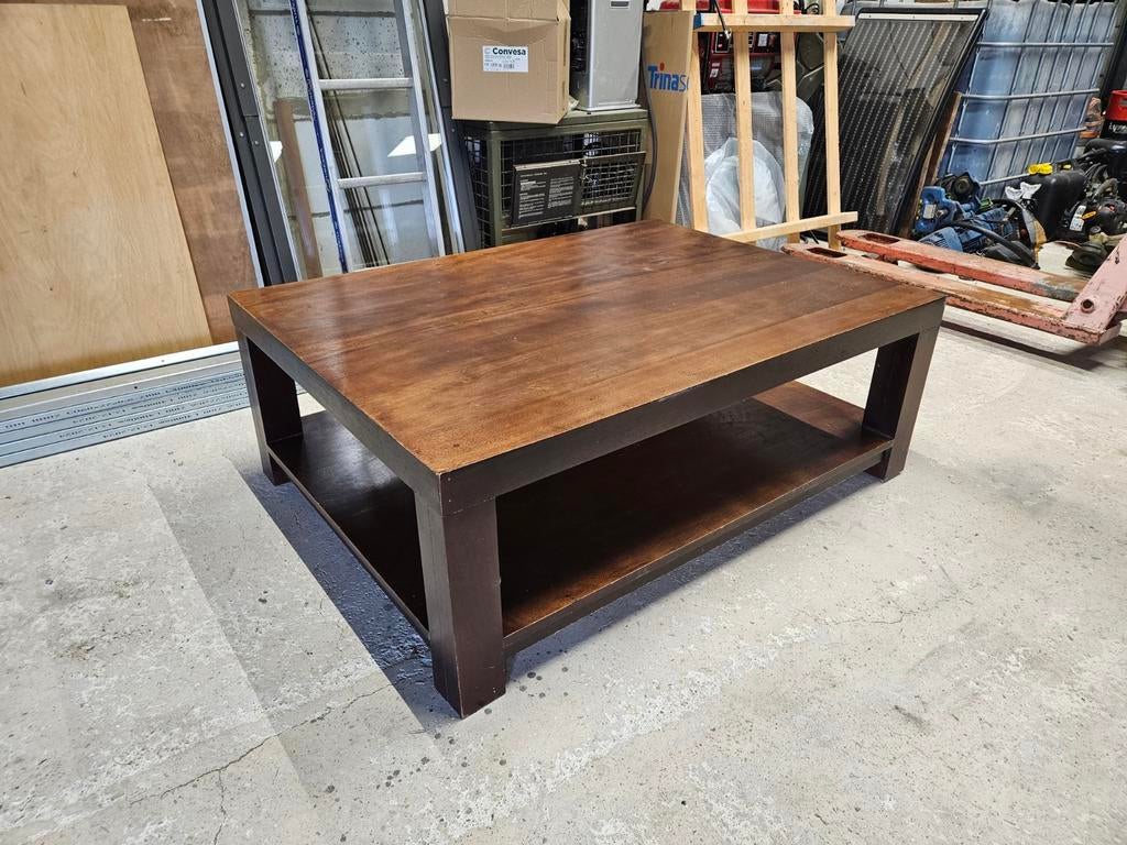 Handgemaakte Massief houten salontafel 95x130x46cm, Huis en Inrichting, Ophalen