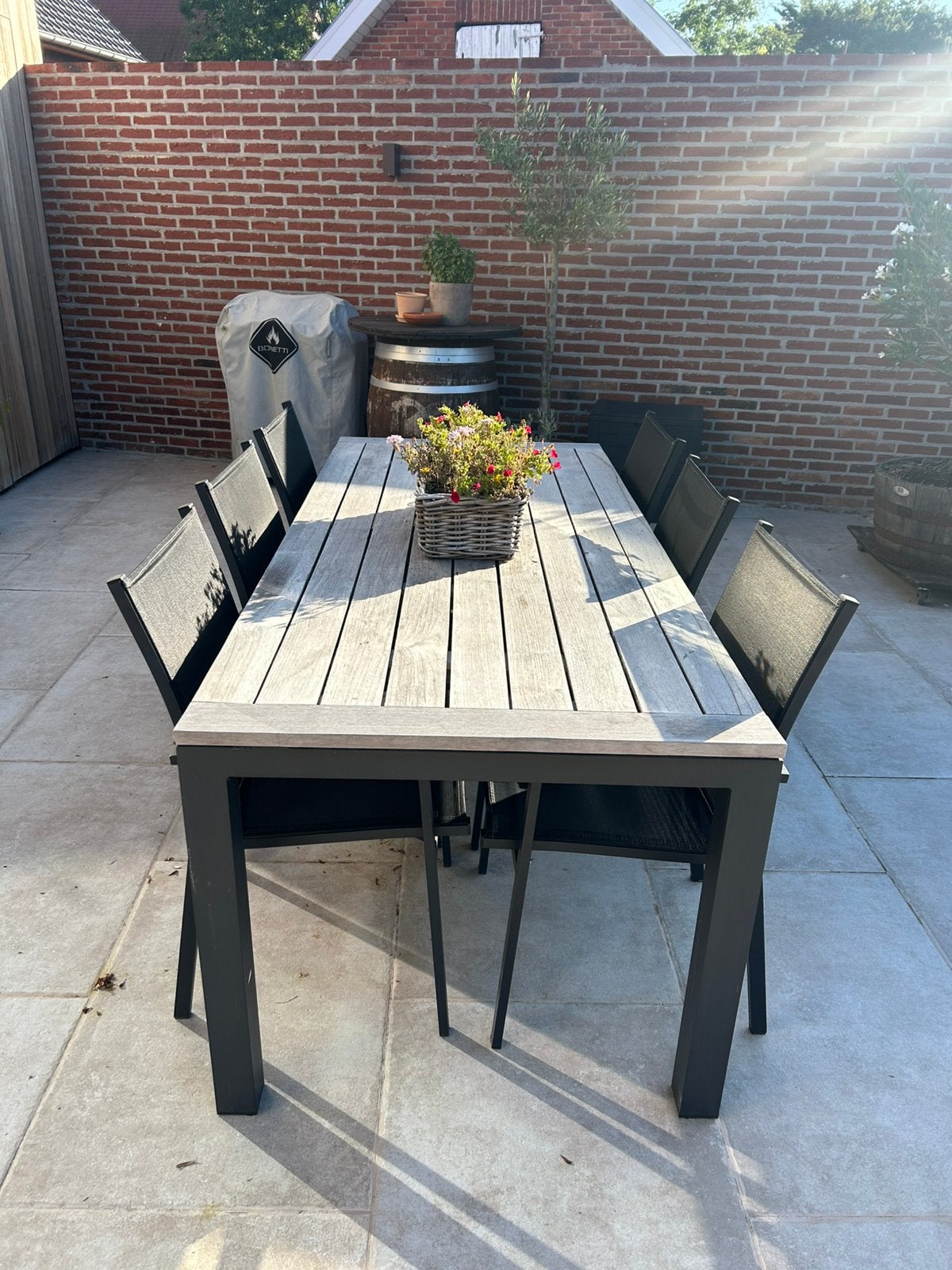 Tuinset Bristol (tuintafel + 8 stoelen), Tuin en Terras, Ophalen, Zo goed als nieuw, Tuinset