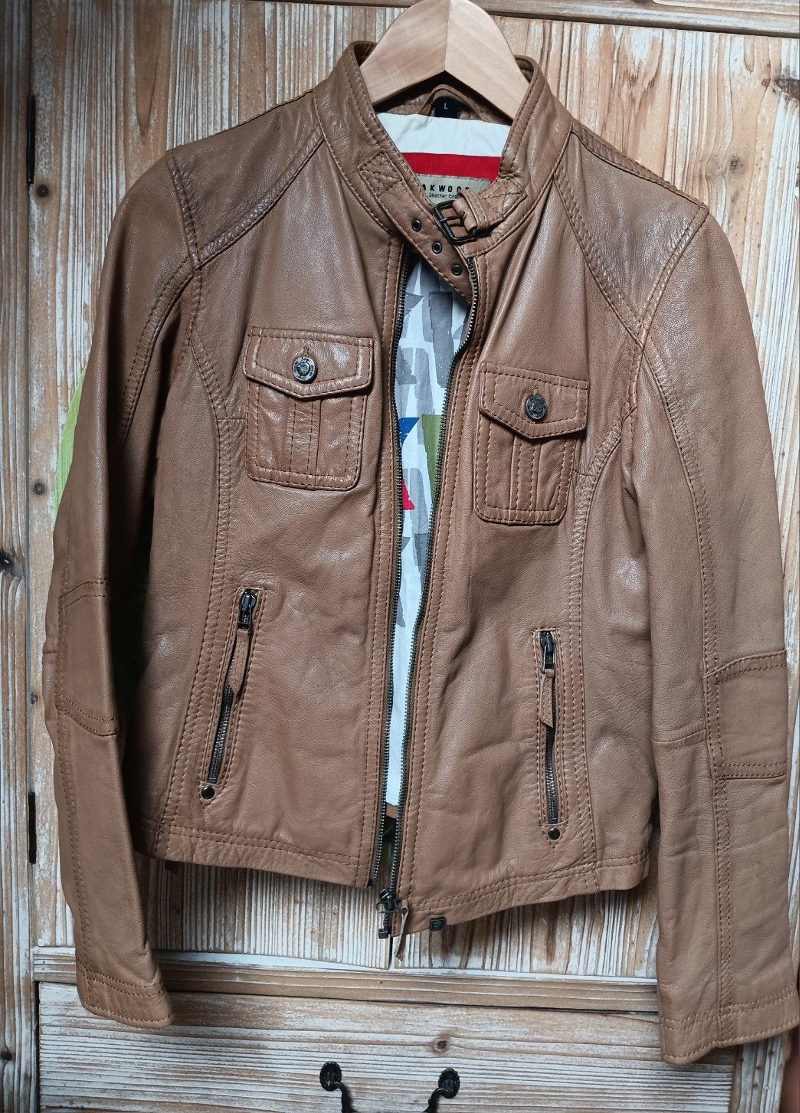 Prachtige leren jasje Oakwood 40 large valt als 38, Oakwood, Ophalen of Verzenden, Zo goed als nieuw, Bruin