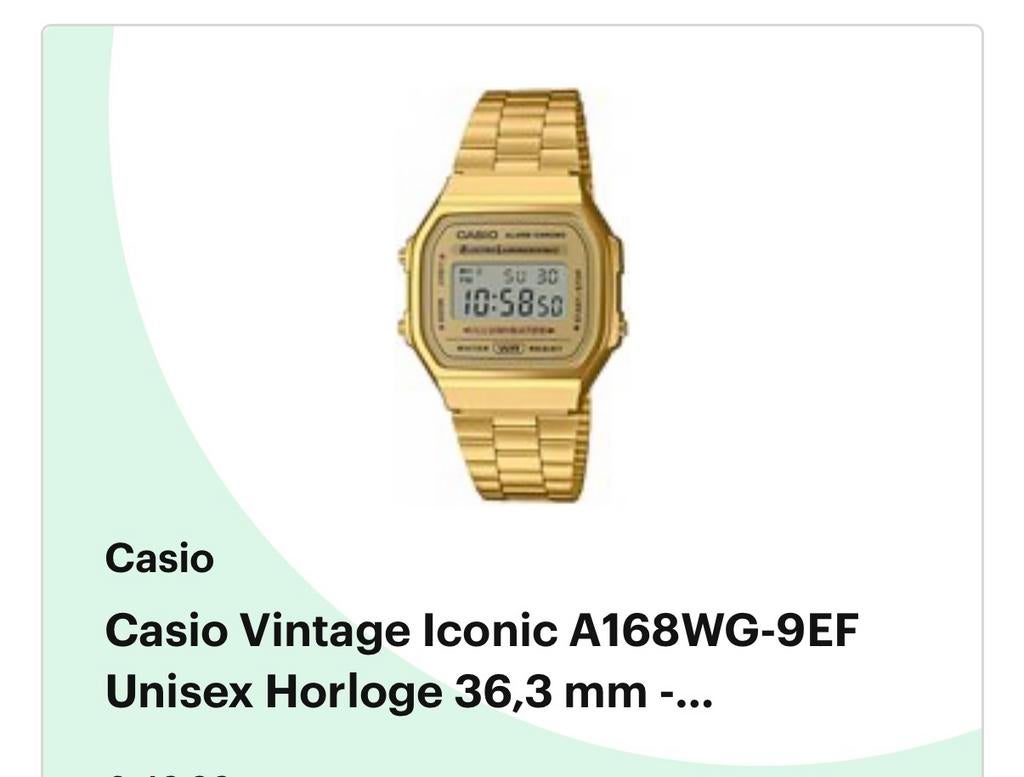 Casio vintage iconic gouden uurwerk, Enlèvement, Comme neuf