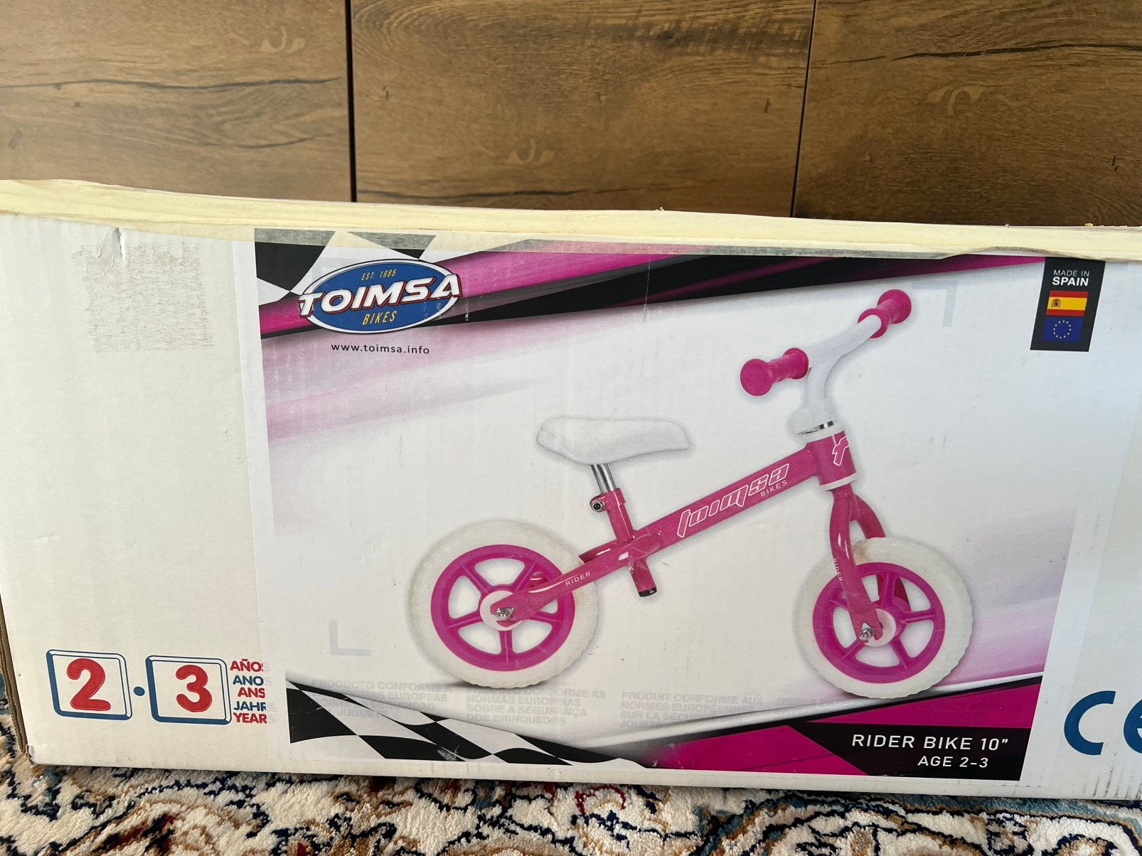 Loopfiets 10 inch (Roze/Wit) – 2-3 Jaar, Enlèvement, Neuf, Vélo d'équilibre